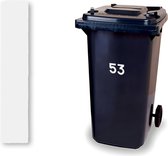 Huisnummer kliko sticker - Nummer 1 - Klein wit - container sticker - afvalbak nummer - vuilnisbak - brievenbus - CoverArt