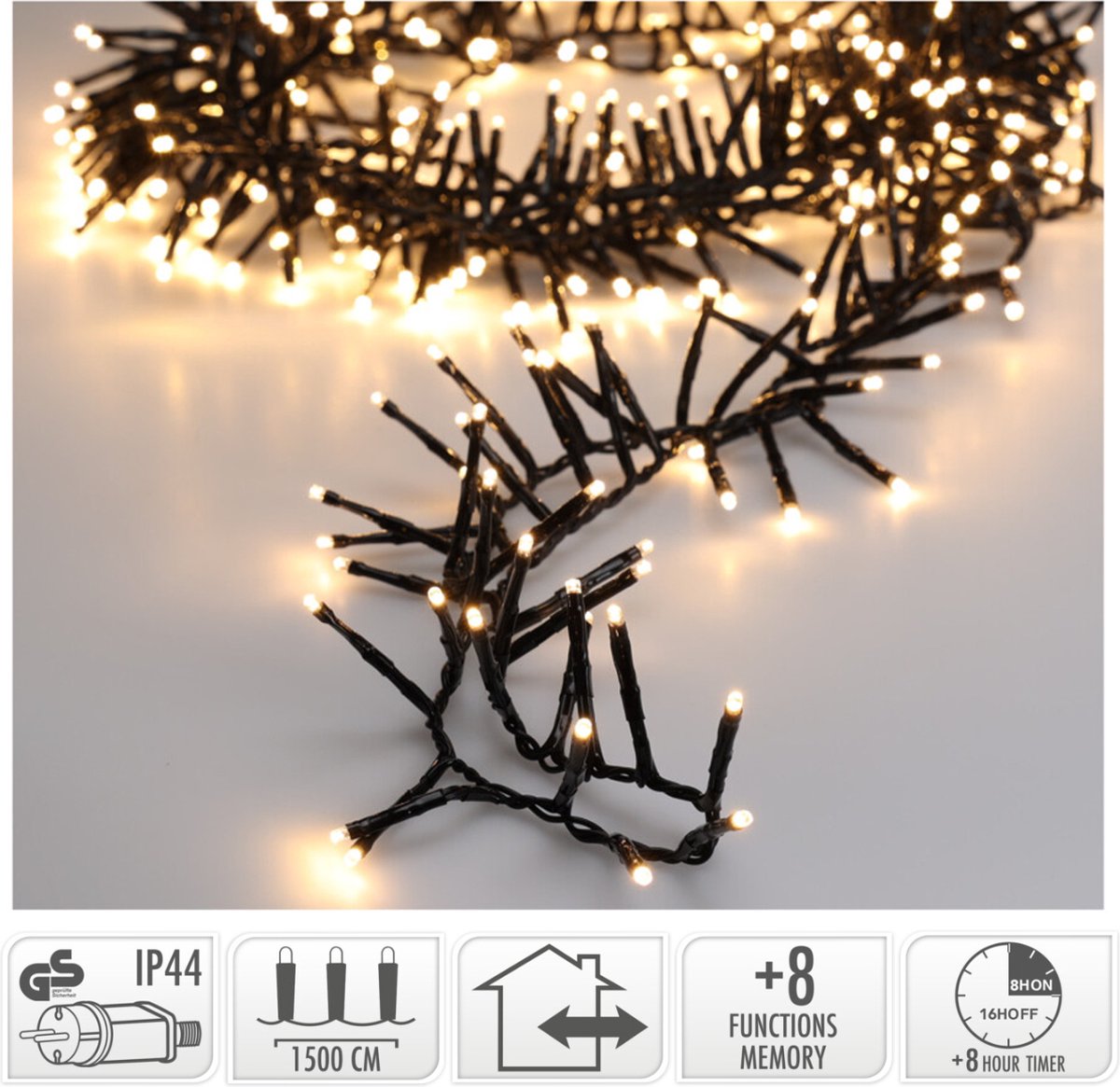 Luca Lighting cluster kerstverlichting warm wit 768led