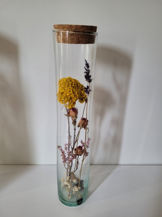 Droogbloemen in glazen tube 30 cm