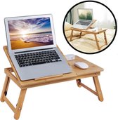 Decopatent® Laptoptafel - In hoogte verstelbaar voor bed - Bamboe hout - kantelbaar & Inklapbaar - Bedtafel - Ontbijt op bed tafel