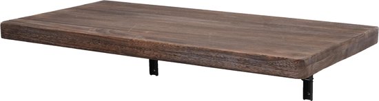 Wandtafel MCW-H48, wandklaptafel wandplank tafel, inklapbaar massief hout ~ 120x60cm shabby bruin
