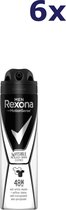 6x Rexona Deospray Men – Invisible Black + White 150 ml