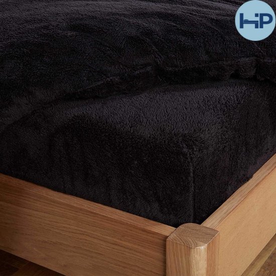 Drap-housse polaire Decoware® Teddy - 180x200 cm - noir