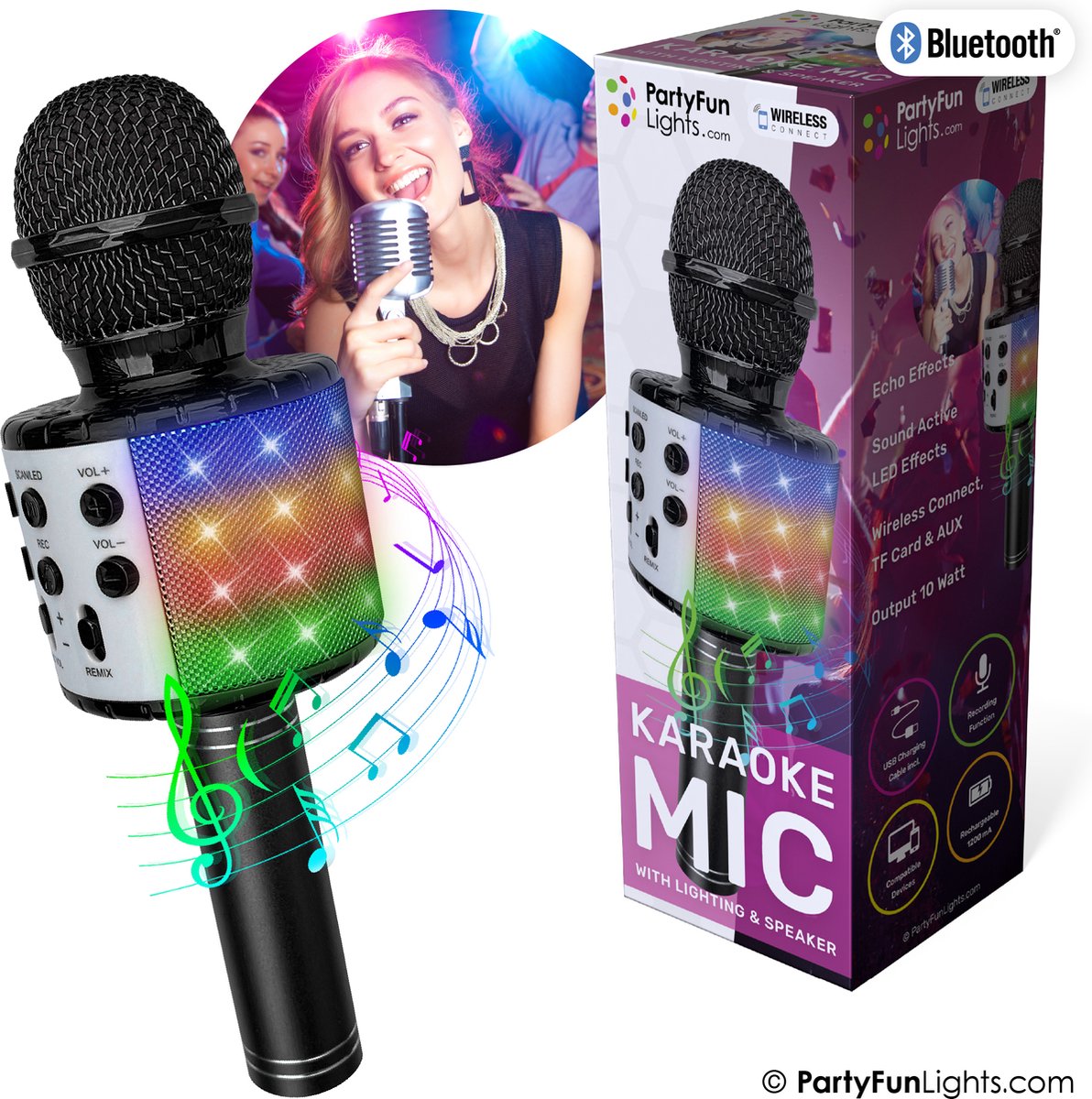 N-GEAR Star Mic - Microphone karaoké Bluetooth pour Enfants - avec