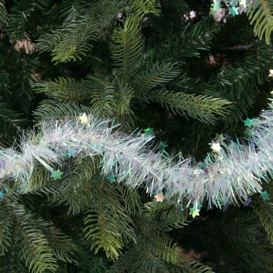 2x Guirlandes de Noël étoiles nacre blanche 10 x 270 cm - Guirlande lametta  -... | bol