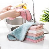 Narimano® 5 stuks verdikte koraal fluwelen - absorberende doek afwasdoek dubbelzijdige- microvezel reinigingsdoek