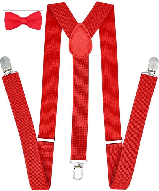 Bretelles avec noeud - Ceinture chemise - Rouge