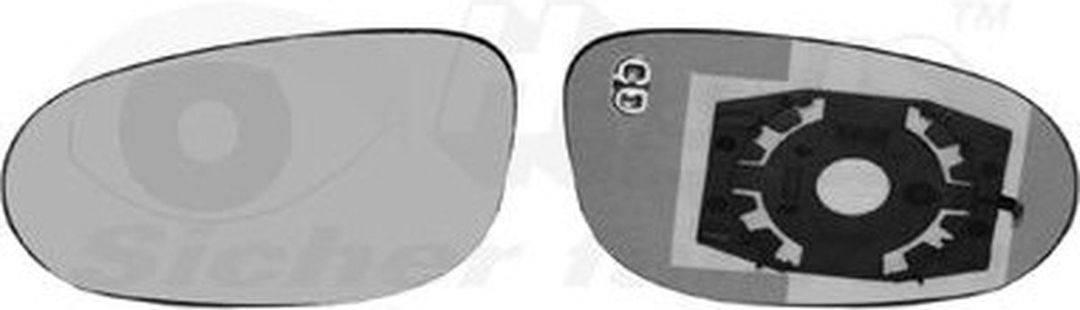 VanWezel 1780837 - Miroir rétroviseur gauche pour Fiat Idea de 01/2004 à maintenant