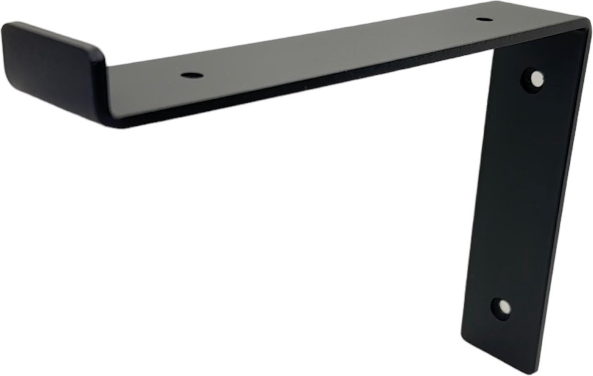 Maison DAM 1x Plankdrager L vorm down - Wandsteun – 15cm – Mat zwart gepoedercoat - incl. bevestigingsmateriaal + schroefbit