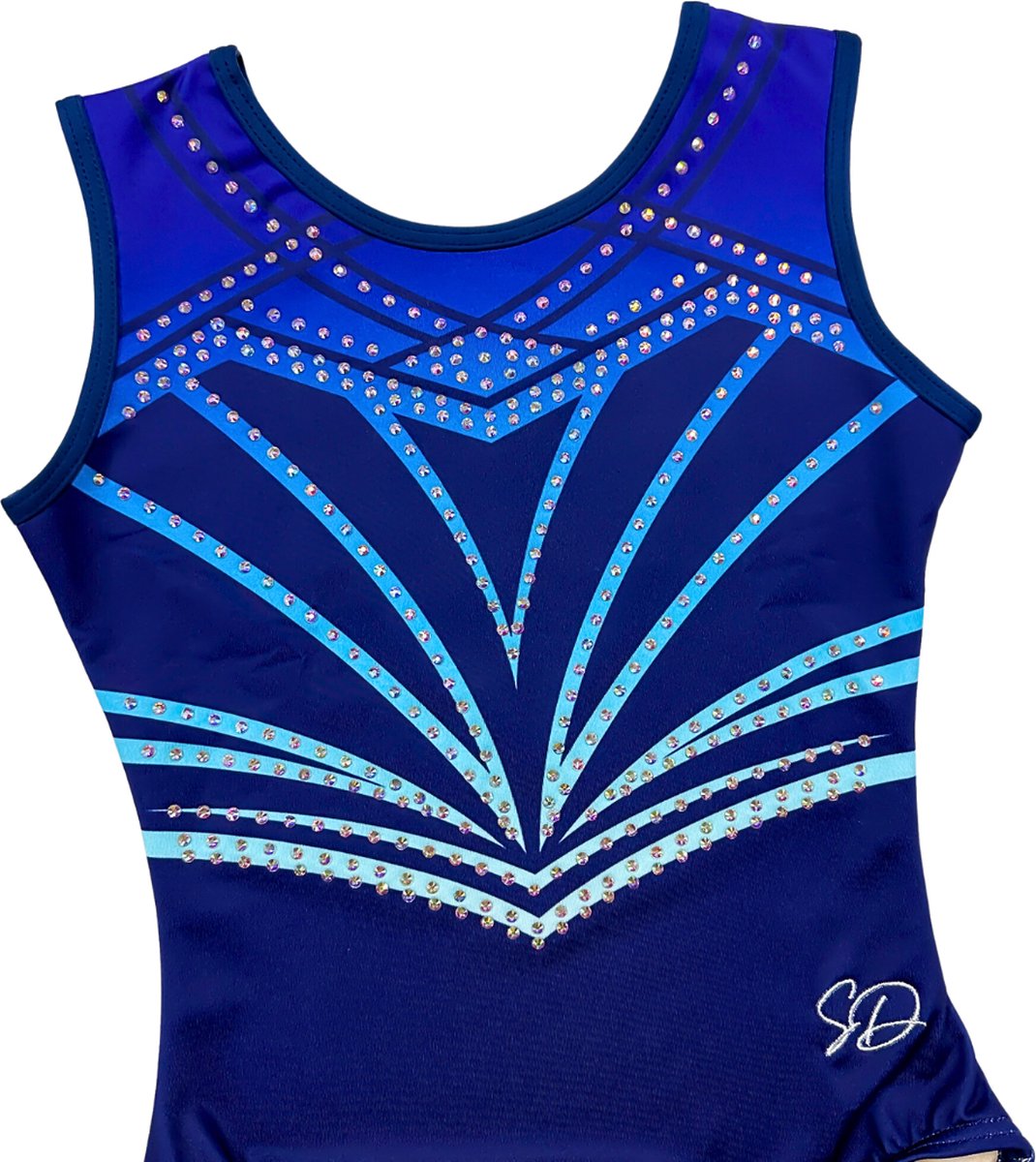 Sparkle&Dream Turnpakje Charlie Blauw - Maat AXS 146/152 - Gympakje voor Turnen, Acro, Trampoline en Gymnastiek