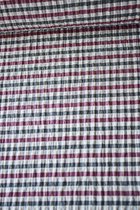 Seersucker grijze en rode ruitjes 1 meter - modestoffen voor naaien - stoffen