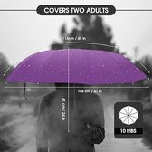Paraplu, rood met automatische inklapfunctie, voor dames en heren, waterdichte coating, breedte 105 cm, 10 bottenparaplu groot...