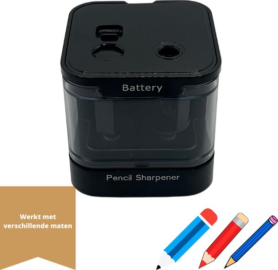Taille-crayon électrique - batterie - différentes tailles - noir