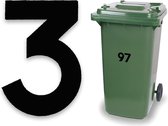 Huisnummer kliko sticker - Nummer 3 - Klein zwart - container sticker - afvalbak nummer - vuilnisbak - brievenbus - CoverArt