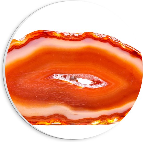 PVC Schuimplaat Muurcirkel - Kristal - Rood - Geel - Oranje - Roze - 20x20 cm Foto op Muurcirkel (met ophangsysteem)