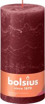 Bolsius wijnrood rustiek stompkaars 200/100 (125 uur) Velvet Red