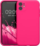 Casemania Hoesje Geschikt voor Apple iPhone 11 Hoesje Roze - Liquid Siliconen Back Cover