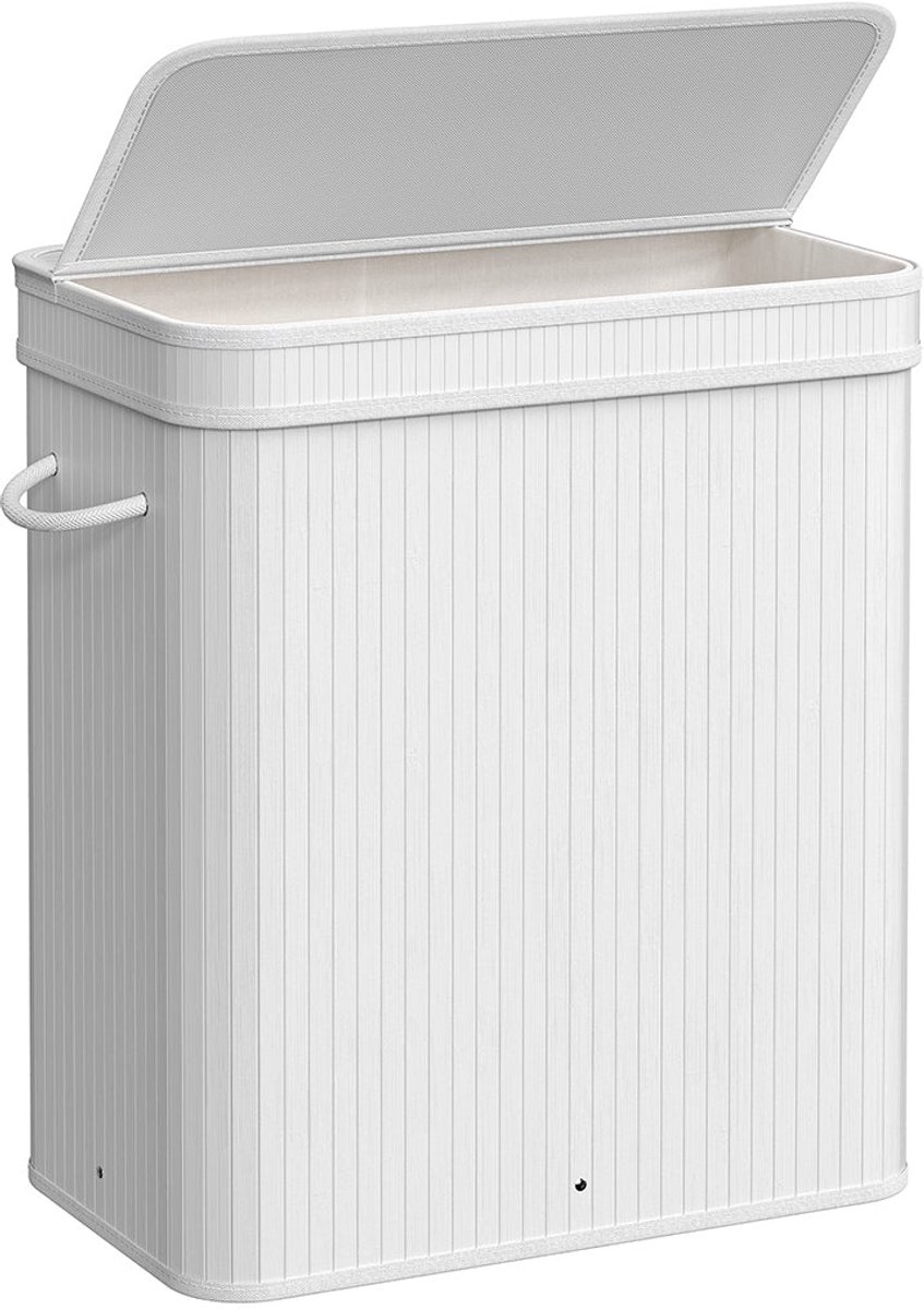 Wasmand met Deksel 100 liter Met Handgrepen - Wasverzamelaar Bamboe - Met Uitneembare en Machinewasbare Waszak - Voor Keuken, Slaapkamer, Woonkamer - Naturel - LCB063N01