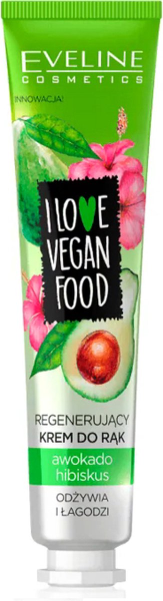Eveline Cosmetics I Love Vegan Food Regenerating Hand Cream Avocado & Hibiskus 50ml.