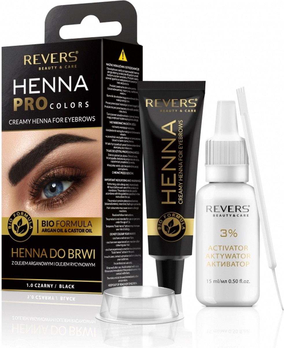 REVERS® Eyebrow Henna Pro Colours Black 15ml.+15ml. - REVERS