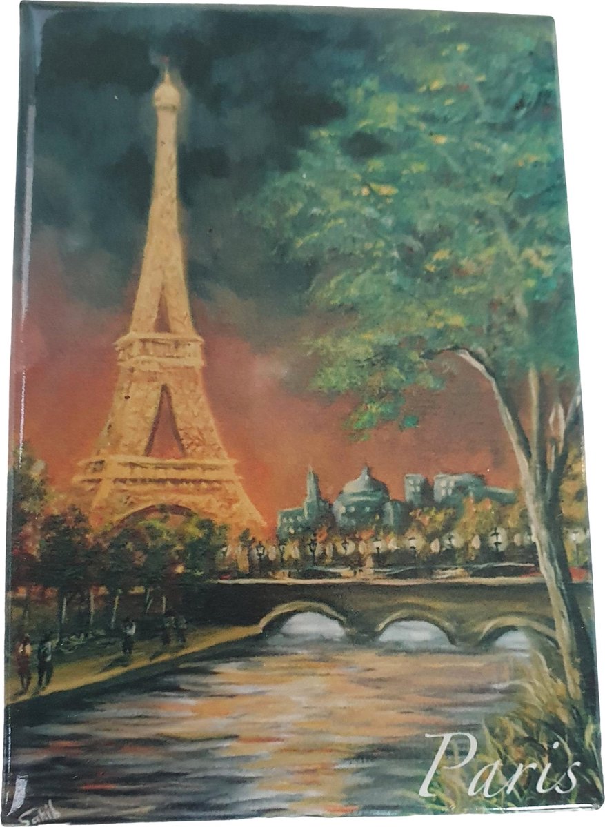 Koelkast magneet Eiffeltoren verlicht Parijs Frankrijk Paris France Tour Eiffel