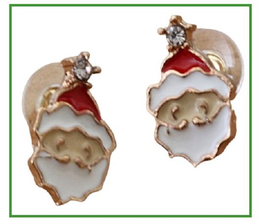 Boucles d'oreilles de Noël - Clous d'oreilles du Père Noël - blanc avec rouge - Boucles d'oreilles de Noël - Cadeau de Noël - Bijoux de Noël - Noël - Cadeau chaussure Sinterklaas