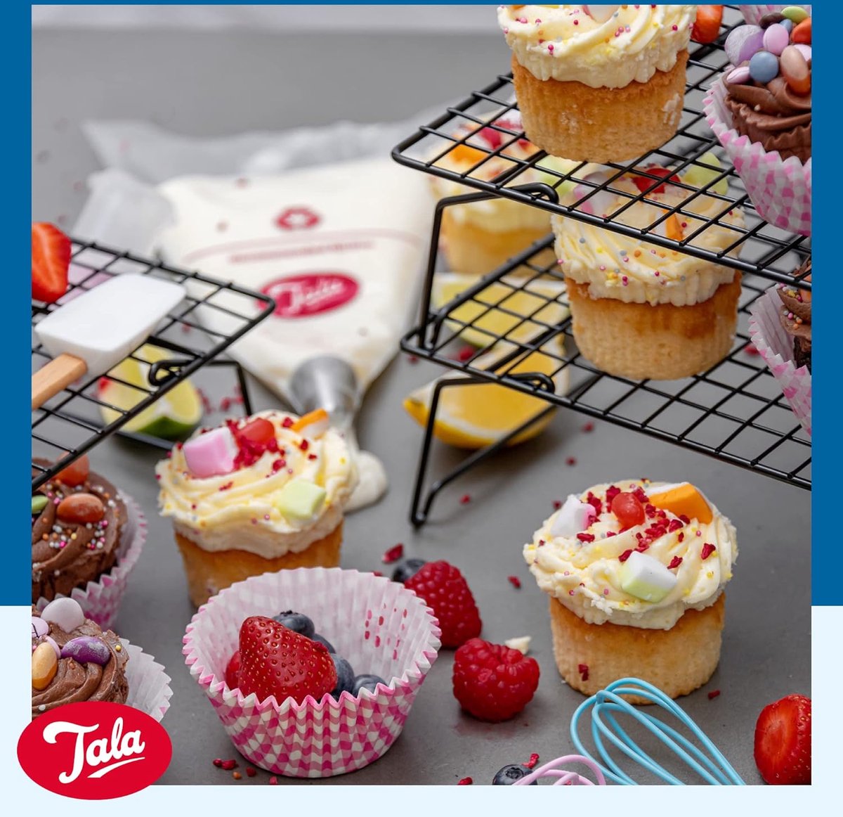 Grille De Refroidissement Tala 3 Niveaux Antiadhésive - 40x25cm Pour Gâteaux, Cookies, Muffins