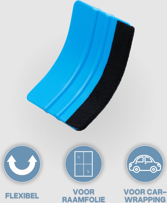 Flexibele blauwe rakel, geschikt voor raamfolie en car wrapping.