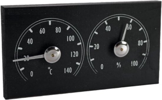 Saunia - Sauna Thermometer en Hygrometer - Zwart