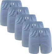 DEAL 5P wijde boxershorts blauw - XL