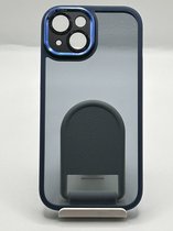 Luxe en stevige siliconen/acryl back cover hoesje met camera bescherming - Geschikt voor Apple iPhone 14 / iPhone 15 - Blauw/Transparant