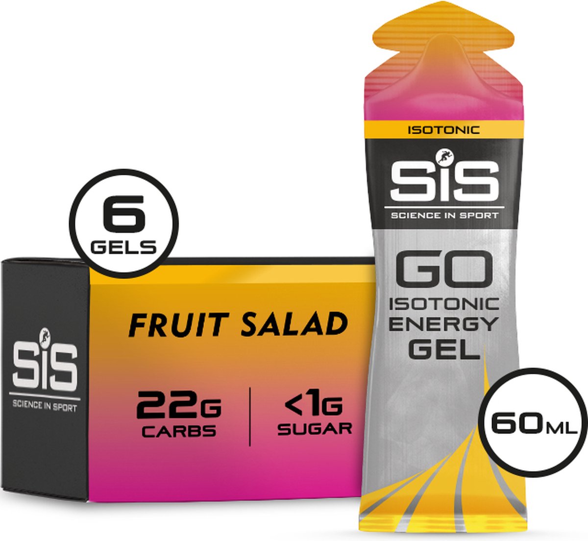 Science in Sport - SiS Go Isotonic Energygel - Energie gel - Isotone Sportgel - Fruit salade Smaak - 6 x 60ml