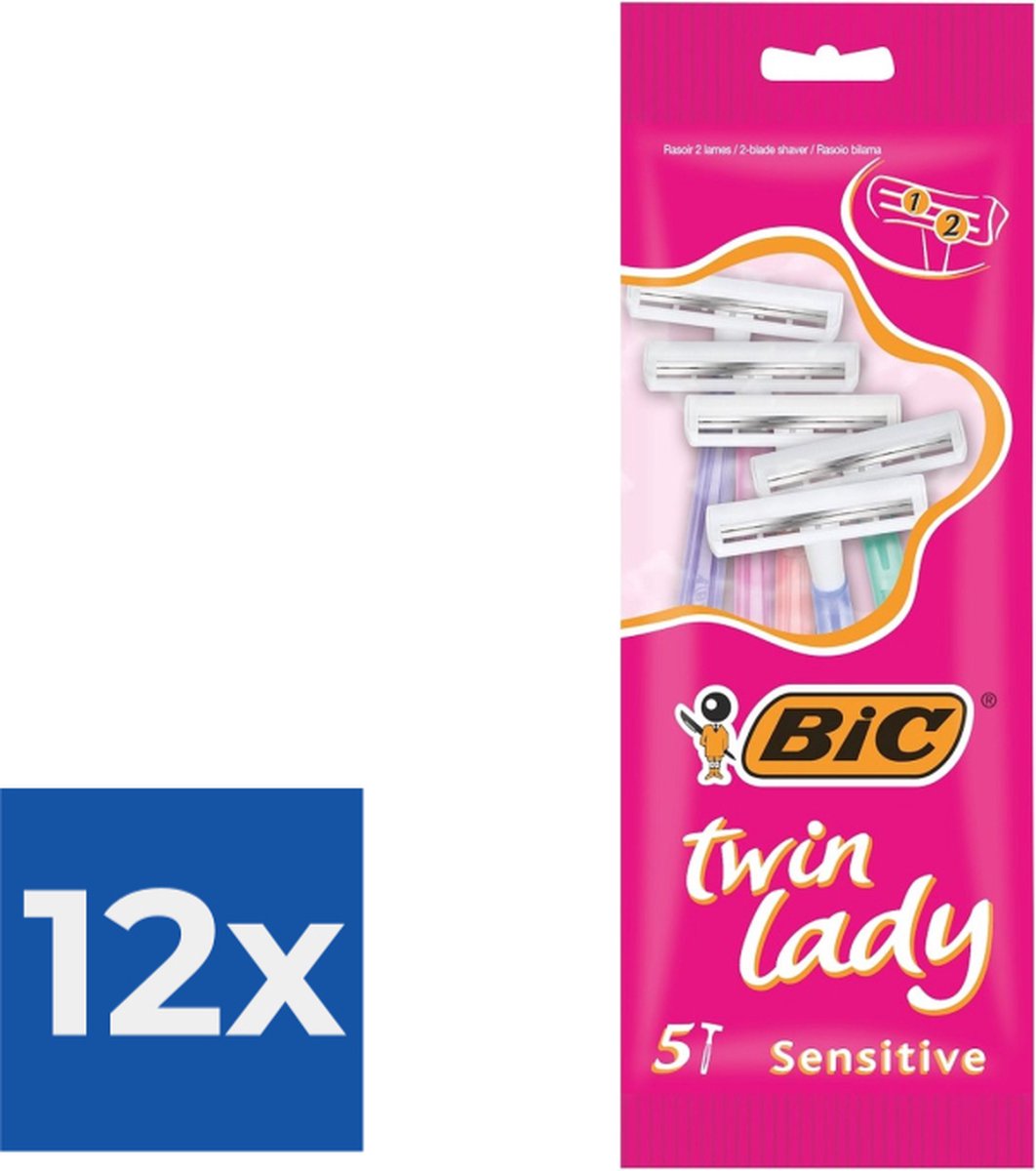 BIC Twin Lady - 5 stuks - Wegwerpscheermesjes - Voordeelverpakking 12 stuks