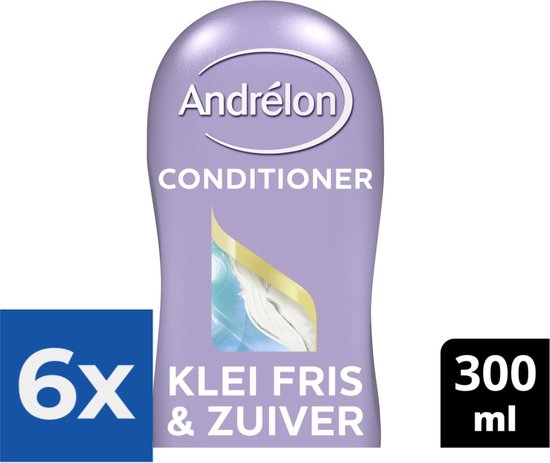 Andrelon Klei Fris & Zuiver Cremespoeling 300 ml - Voordeelverpakking 6 stuks