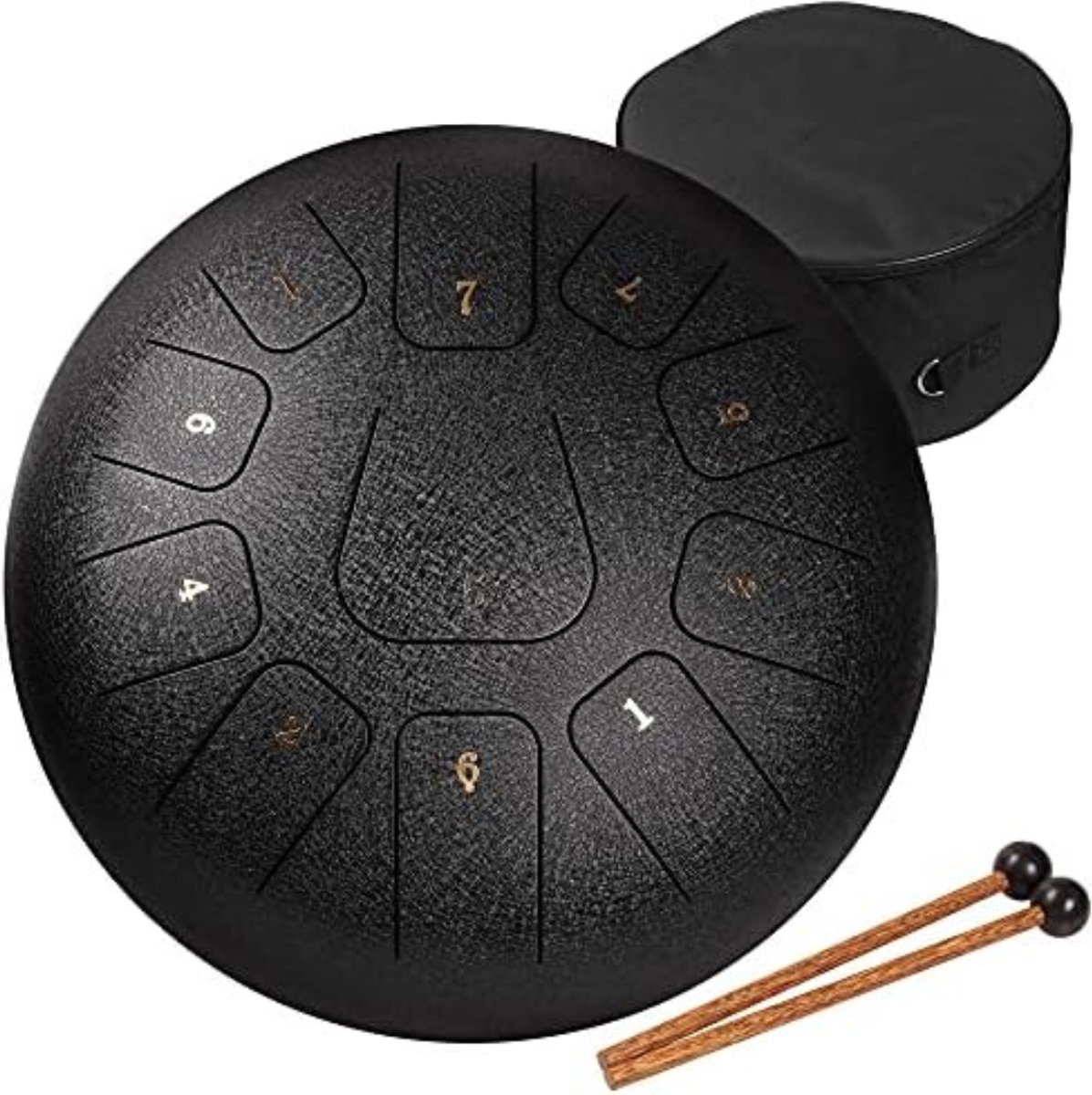 Steel Tongue Drum Handpan Drum Hangdrum Handpan 30 cm ZWart bol.