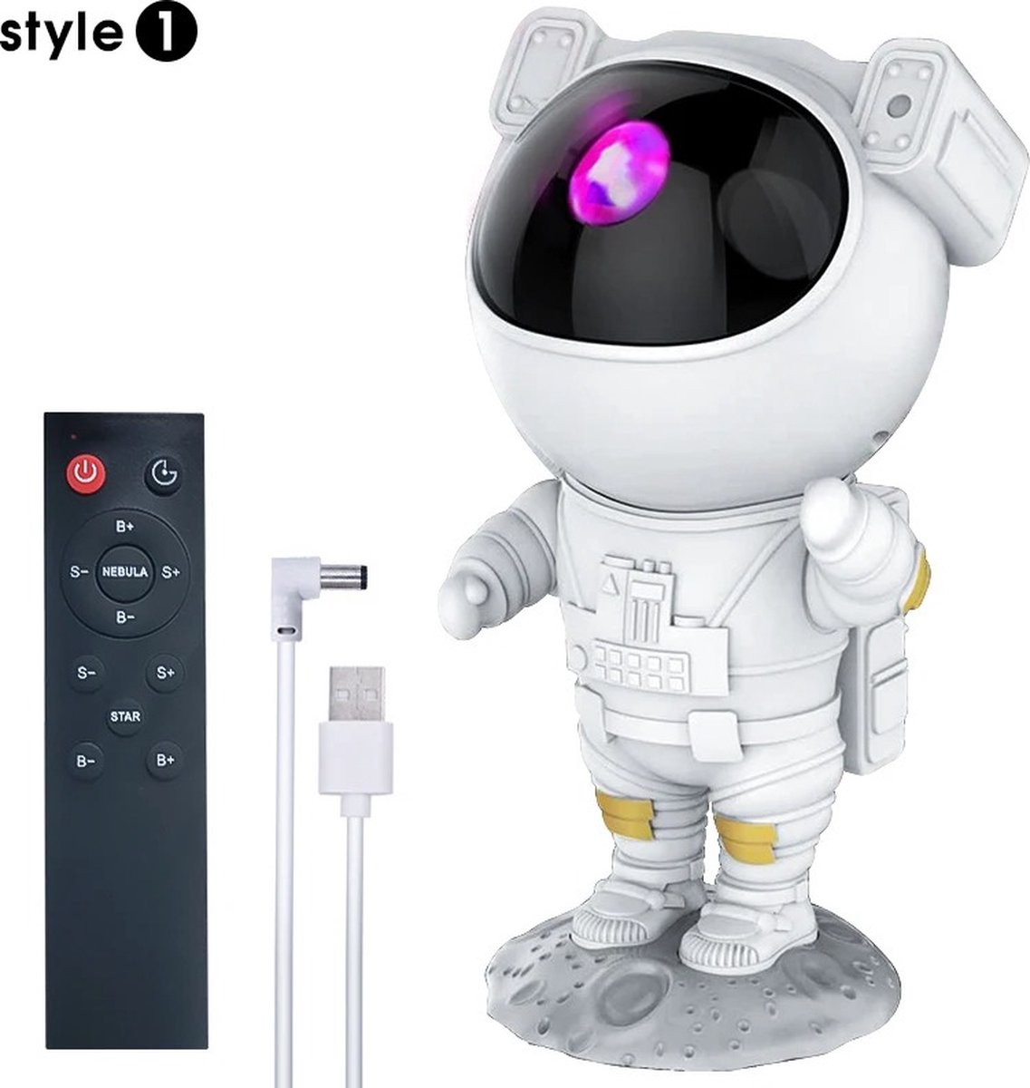 Astronaute Galaxie Veilleuse Projecteur Lampe Projecteur de Ciel Étoilé  Projetant avec Nébuleuse, Télécommande, Modèle enfichable USB