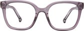 ™Monkeyglasses Annika 03 Shiny grey-purple BLC + 1,5 - Leesbril - Blauw Licht Bril - 100% Upcycled - Danish Design