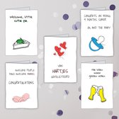 Set 10 wenskaarten geboorte - 10 grappige en originele wenskaarten voor kerst met envelop