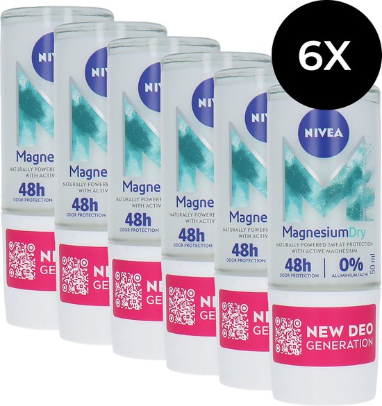 Nivea Nivea Magnesium Dry Fresh Deo Roller 6 x 50 ml bol