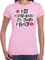 Bellatio Decorations Verkleed t-shirt voor dames - on wednesday we wear pink - roze - carnaval XXL