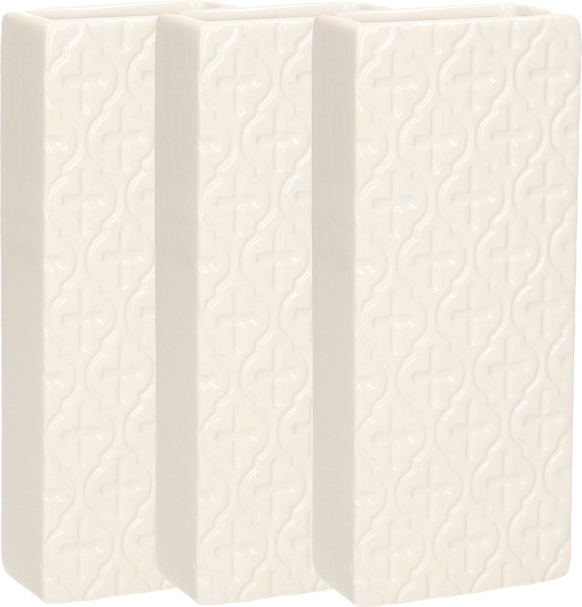 Gerimport Waterverdamper - 3x - wit - keramiek - 400 ml - radiatorbak luchtbevochtiger - 7,4 x 17,7 cm