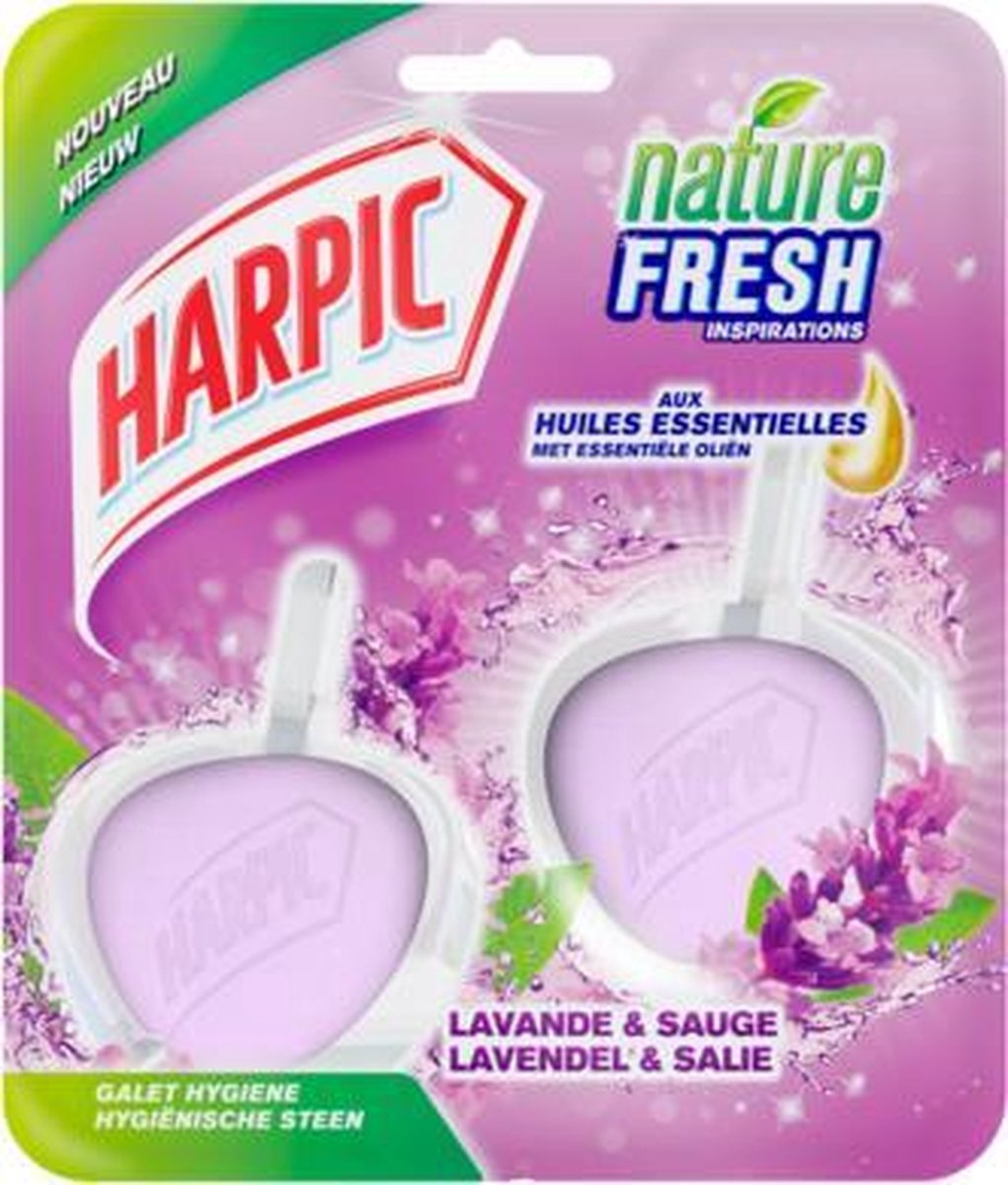Harpic Toiletreiniger wc-blok Nature Fresh Lavendel & Salie 2 x 40 gr - Voordeelverpakking 24 stuks