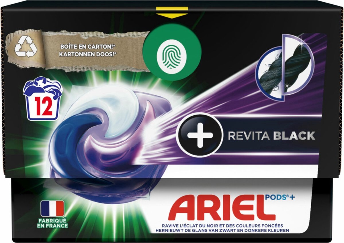 Ariel All-in-1 Pods+ Wasmiddelcapsules Revita Black 12 stuks - Voordeelverpakking 24 stuks