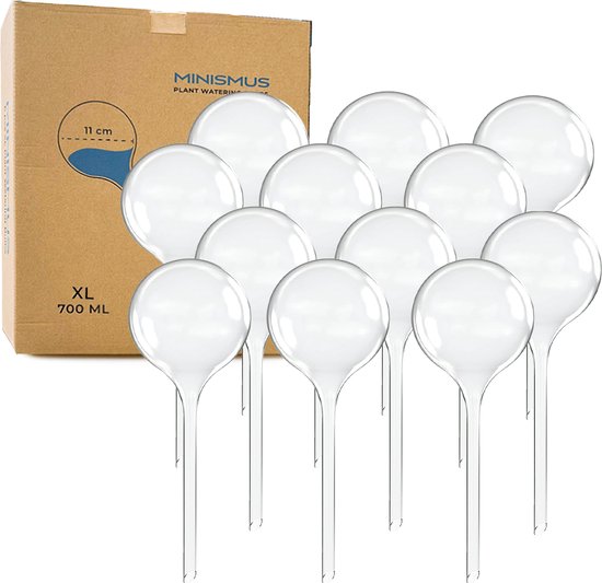Foto: Minismus 700ml xl waterdruppelaar 12 stuks druppelsysteem voor planten 27 cm 11 cm waterafgiftesysteem voor 4 weken beregening voor kamerplanten mat