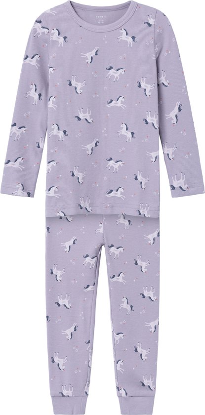 NAME IT NMFNIGHTSET LAVENDER UNICORN RIB NOOS Filles Night Set - Taille 110/116