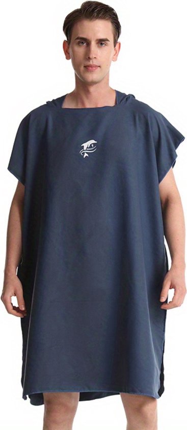 Livano Surf Poncho - Femme - Homme - Serviette à langer - Adultes - Doux - Poncho - Marine