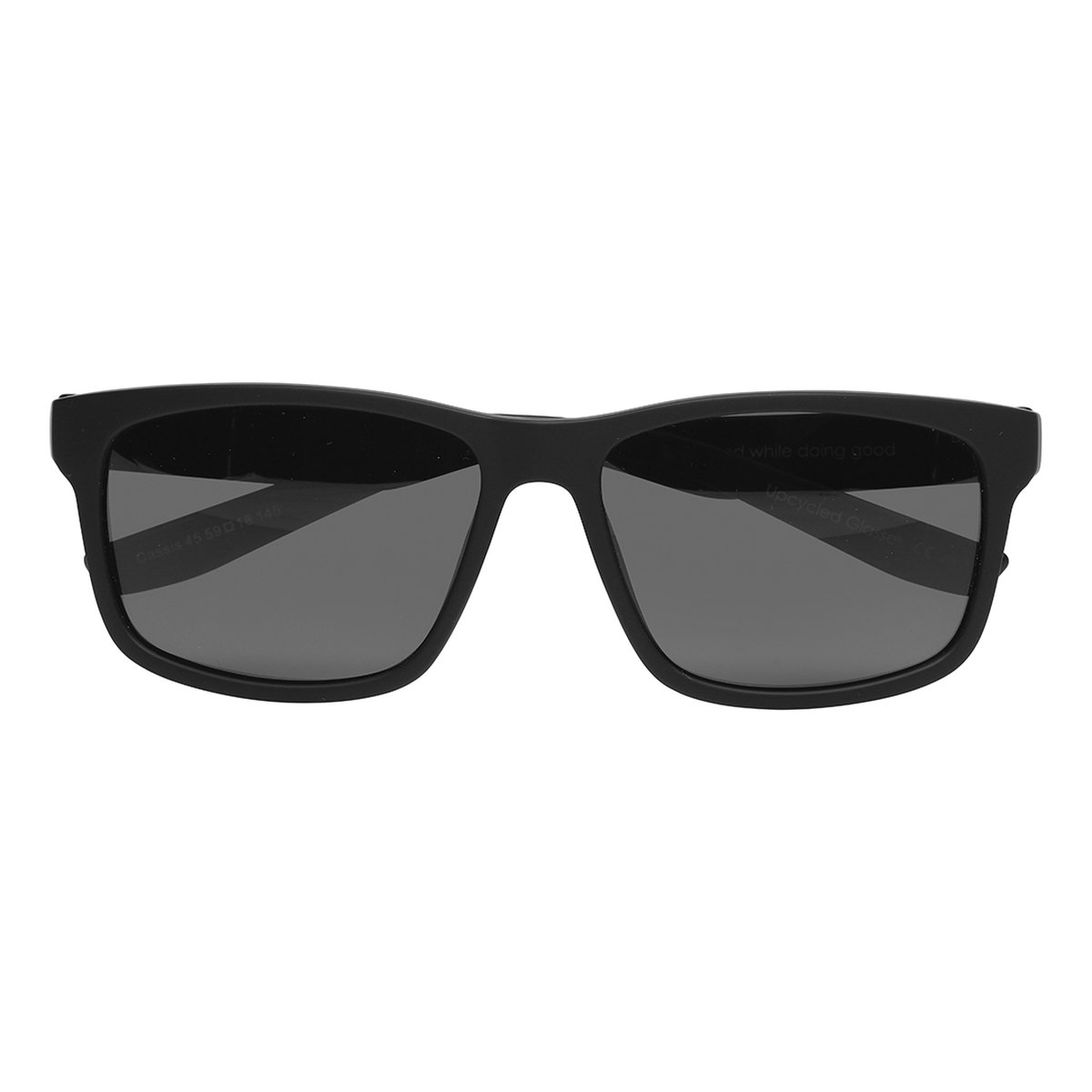 ™Monkeyglasses Cassis 45 Black - Zonnebril - 100% UV bescherming - Danish Design - 100% Upcycled