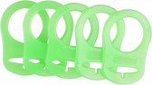MAM Siliconen Fopspeen Ringen | Fopspeen clip | Fopspeenhouder | 5 stuks | Transparant groen