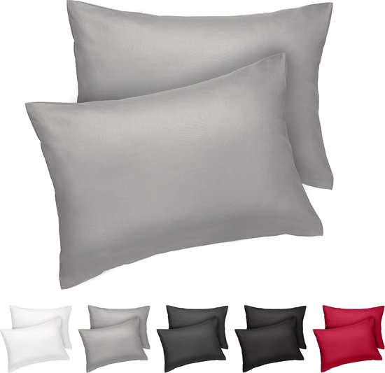 Decorative pillowcase - Pillowcases - Cushion Cover - Living Room Accessories - Sofa Couch Cushion Cover- Set of 2 - 40x60 Light Grey