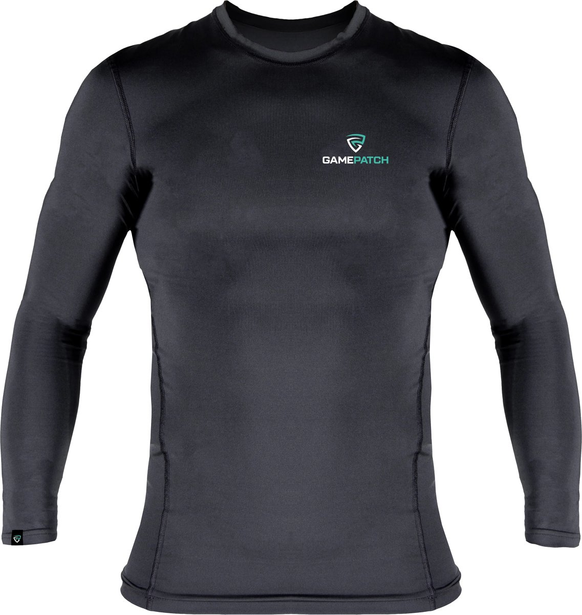 GAMEPATCH | Compression shirt LONG SLEEVES | Zwart | Maat S | Basketball | Handball | Urban Sports